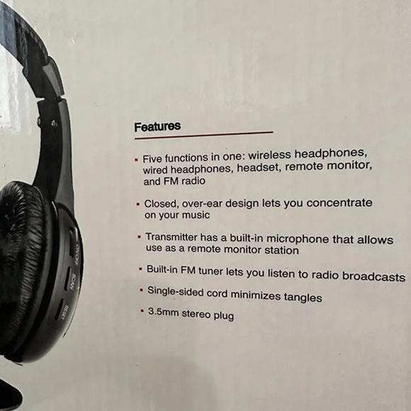 NAXA Professional 5-in-1 Wireless Headphone System NE-922A - Picture 3 of 5